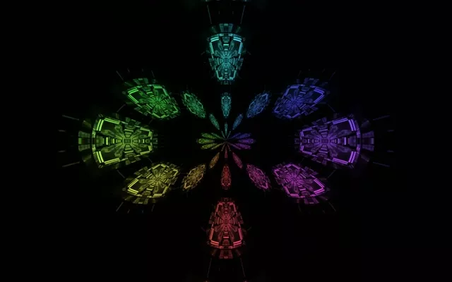 Tunnel ya Neon Rainbow Cross VJLoops 60fps 16:10 MacBook Hifadhi Skrini