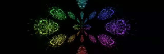 霓虹隧道彩虹花瓣爆發 VJ Loop 3:1 三倍寬螢幕 60fps 螢幕保護程式