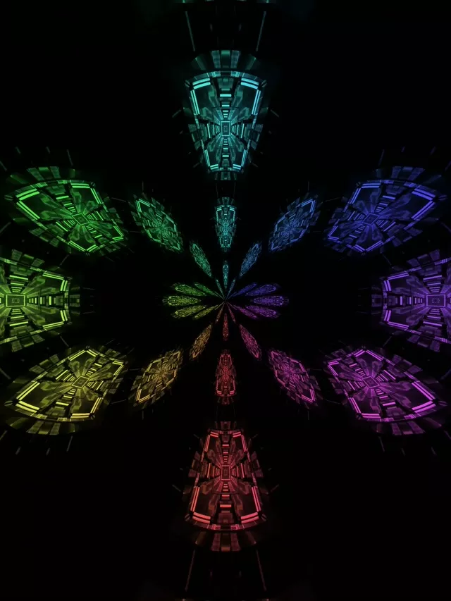 霓虹隧道RGB花朵漩渦 VJ Loop 3:4 iPad 直式 60fps 螢幕保護程式