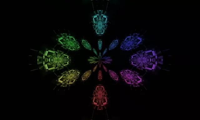 नियोन टनल रेनबो क्रॉस वॉर्टेक्स Vj Loop 5:3 वाइड 60fps स्क्रीनसेवर