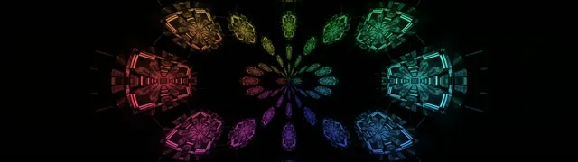 Неонски Тунел Виножито Мандала Loop 60fps 32:9 Супер Ултраширок Screensaver Vj Loop