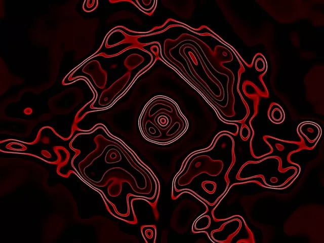 Neon Tunnel Rød Kontur Vortex Vj Loop 4:3 Klassisk 60fps Skjermsparer