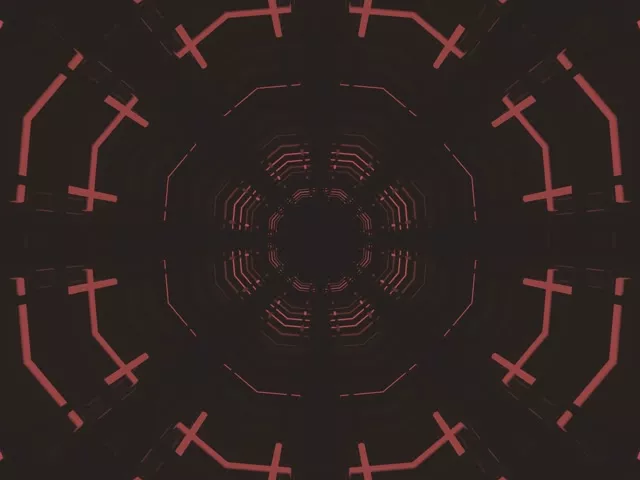Neon Tünel Kırmızı Haç Kaleidoskop Vj Loop 4:3 Klasik 60fps Ekran Koruyucu