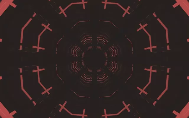 Neontunnel Röd Kors Kaleidoskop VJ Loop 60fps 16:10 MacBook Skärmsläckare