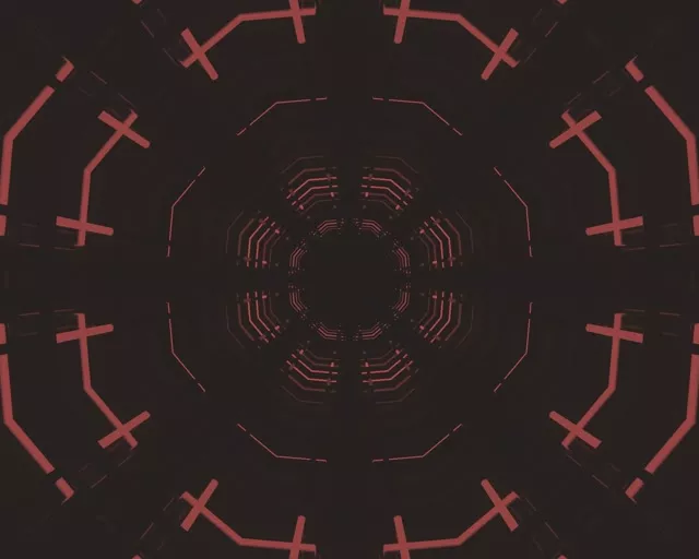 Neon Alagút Piros Kereszt Örvény VJ Loop 5:4 Ipari 60fps Képernyővédő