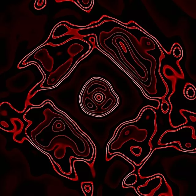 Neon Tunnel Red Diamond Contour Loop | 1:1 square 60fps Screensaver Vj loop