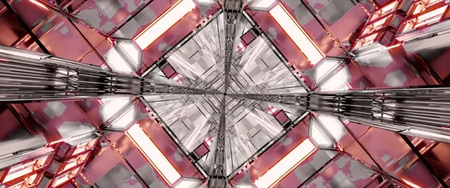 Neon-tunnel Röd Diamond Kaleidoskop Vj Loop 2.39:1 Cinemascope 60fps Screensaver
