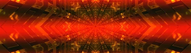 Неонски Тунел Црвено Златен Калеидоскоп Vj Loop 32:9 Супер Ултраширок 60fps Screensaver