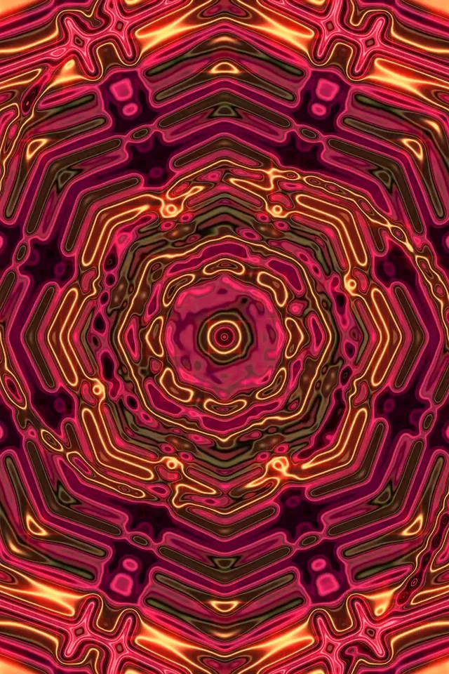 Twnel Neon Fractal Mandala 2:3 Portread Llun 60fps Sgrin Arbed VJ Loop