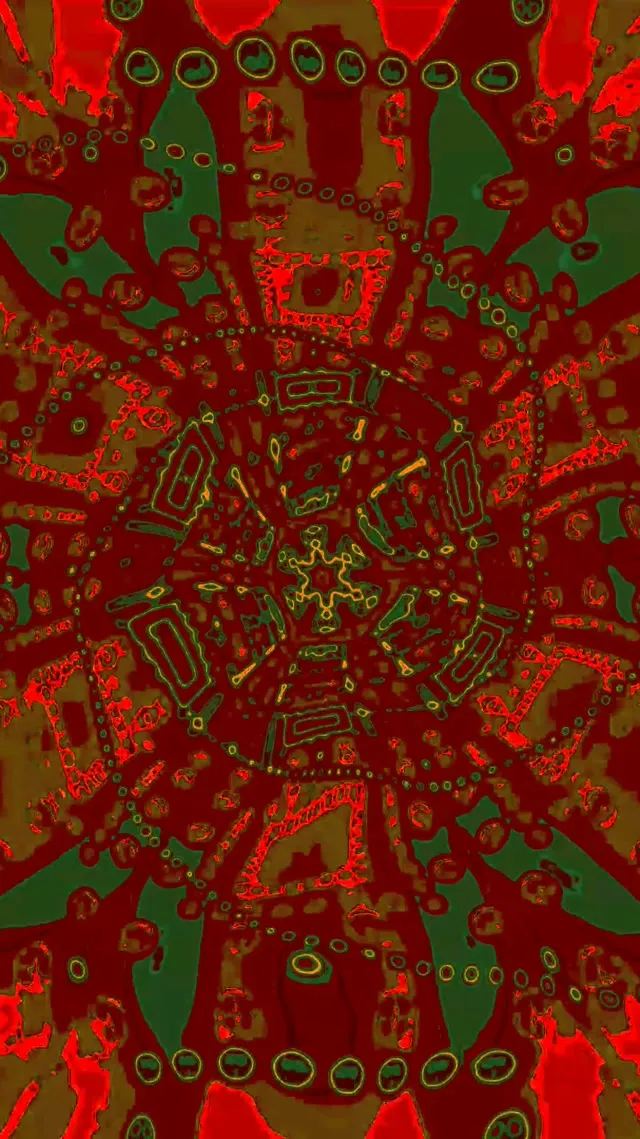 Tollán Neon Mandala Dearg Glas VjLoops 9:16 Reels 60fps Scáileán Cosanta