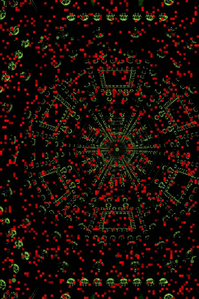 Túnel Neó Xarxa Hex Píxel Vermell VJ Loop 2:3 Photo Portrait 60fps Protector de Pantalla