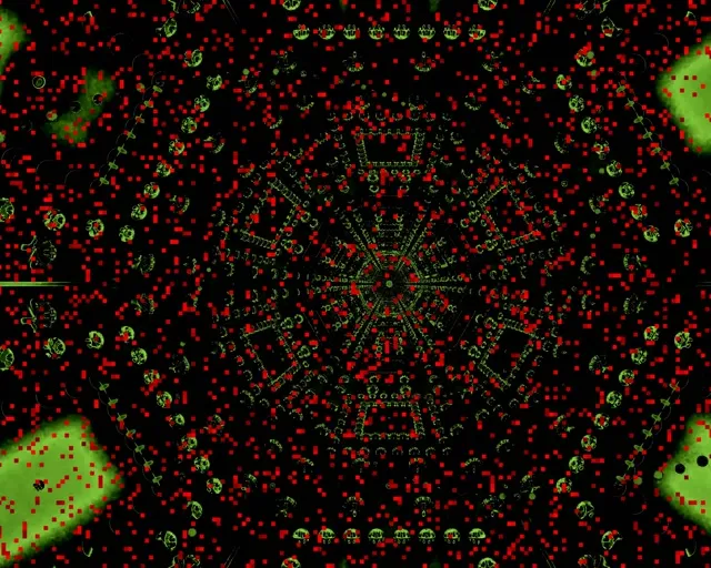 नियोन टनल रेड पिक्सेल वेब वोर्टेक्स Vj Loop 5:4 इंडस्ट्रियल 60fps स्क्रीनसेवर