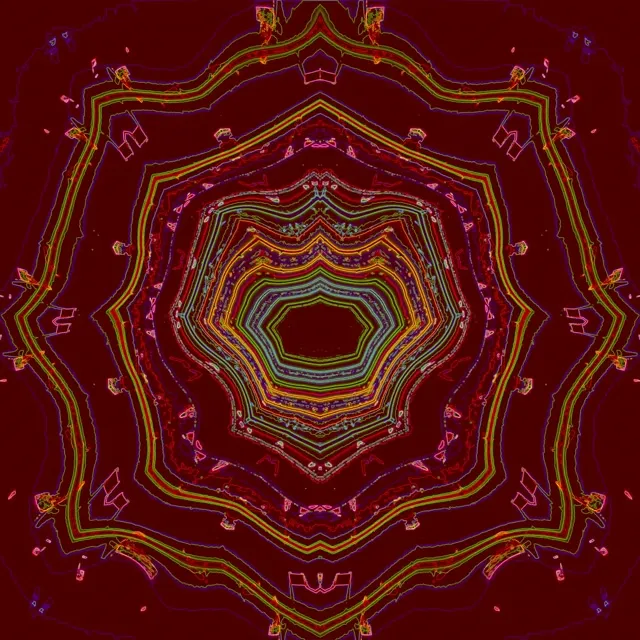 Neontunnel Kaleidoskop Virvel VJ Loop 1:1 Kvadrat 60fps Skärmsläckare