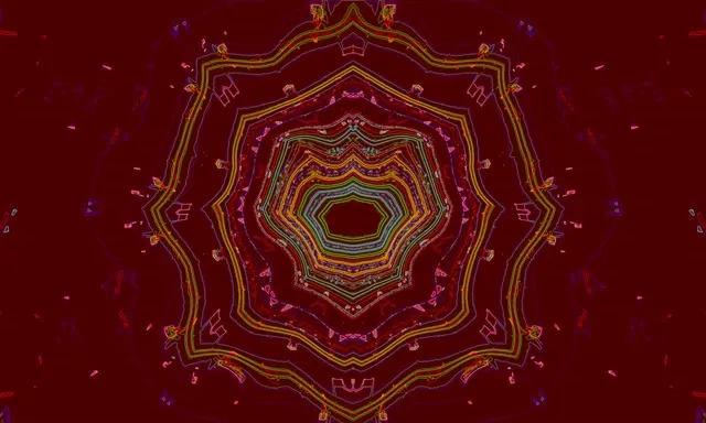 Неоновый туннель фрактальная мандала 5:3 широкий 60fps заставка VJ петля