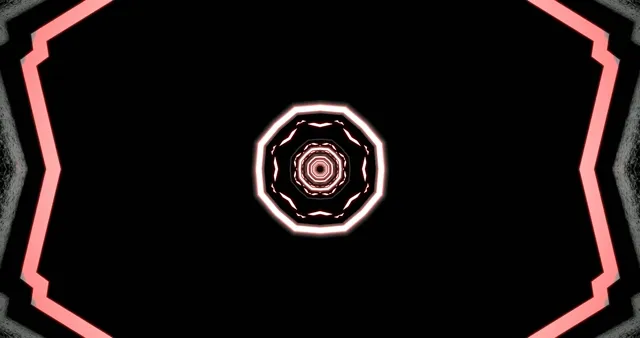 Neon Tunnel Rød Oktagon Skjermbeskytter 4K UHD 60fps Vj Loop
