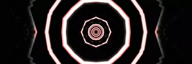 Neon Tunel Crveni Oktagon Vrtlog 3:1 Triple Wide 60fps Čuvar Ekrana Vj Loop