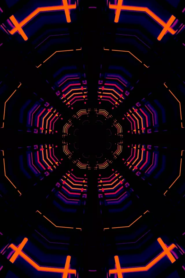 Neon Tunnel Kaheksanurk Võrk VJLoops 60fps 2:3 Foto Portrait Ekraanisäästja
