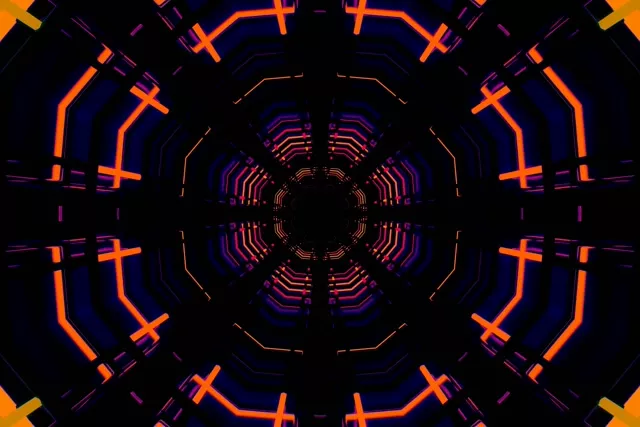 Mrango wa Neon Octagon Grid VJLoops 60fps 3:2 Surface Skrinseva