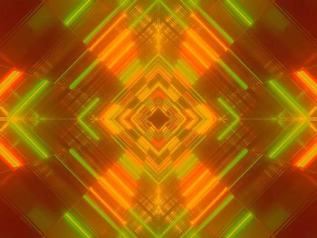 Túnel Neón Vórtice Diamante Ardente VJ Loop 4:3 Clásico 60fps Protector de Pantalla