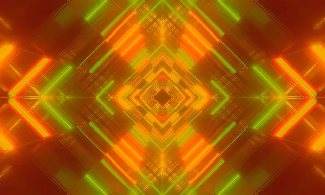 Túnel de Neón Vórtice Diamante VJ Loop 5:3 Wide 60fps Salvapantallas