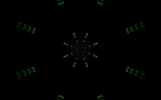 Neon Tunnel Kaleidoscope Star Burst 60fps VJ Loop 16:10 Macbook Screensaver