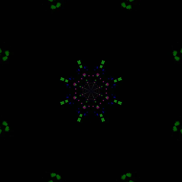 Neonová Tunel Fraktál Kaleidoskop Výbuch VJ Loop 1:1 Square 60fps Spúšťač
