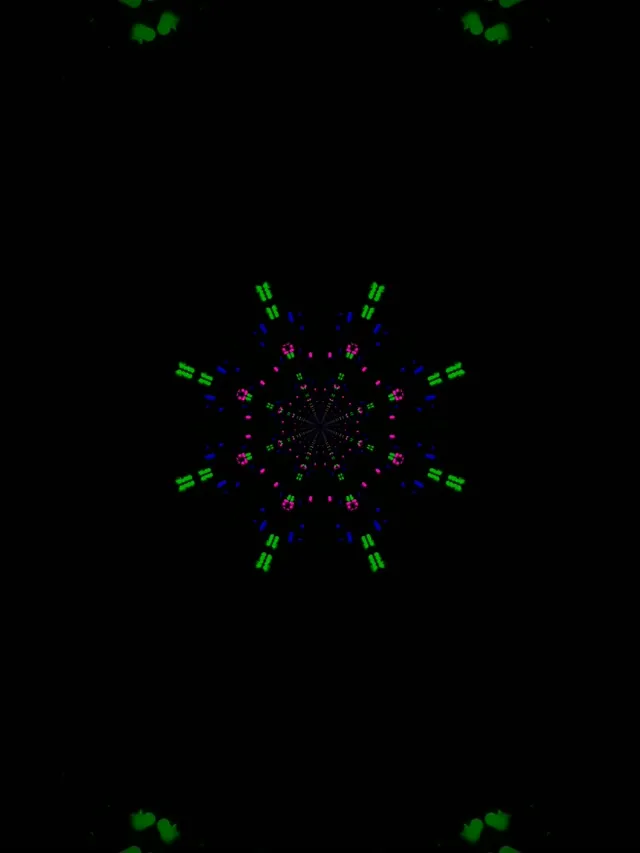 Neon Tunel Fraktal Kaleidoskopioaren Leherketa VJLoop 3:4 iPad Portrait 60fps Pantaila-babeslea