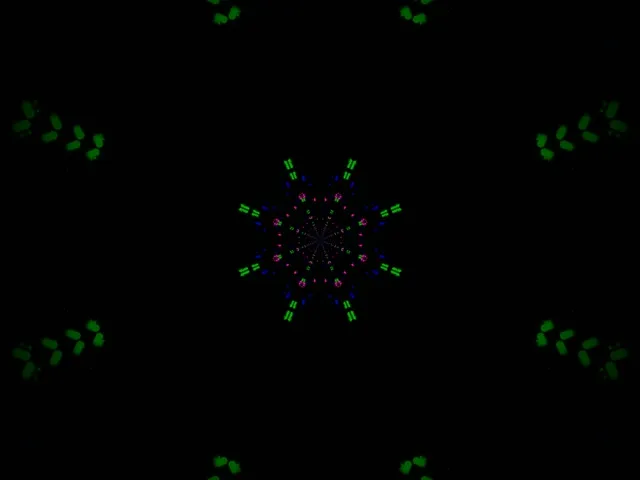 Neon Tunnel Kaleidoskopioa Izarra Leherketa 4:3 Klasikoa 60fps Pantaila-babeslea VJ Loop