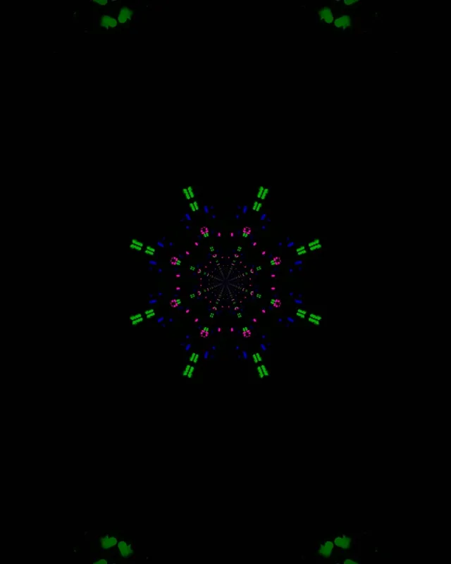 Neon Tunel Kaleidoskop Zvezda Eksplozija VJ Loop 4:5 Instagram 60fps Screensaver