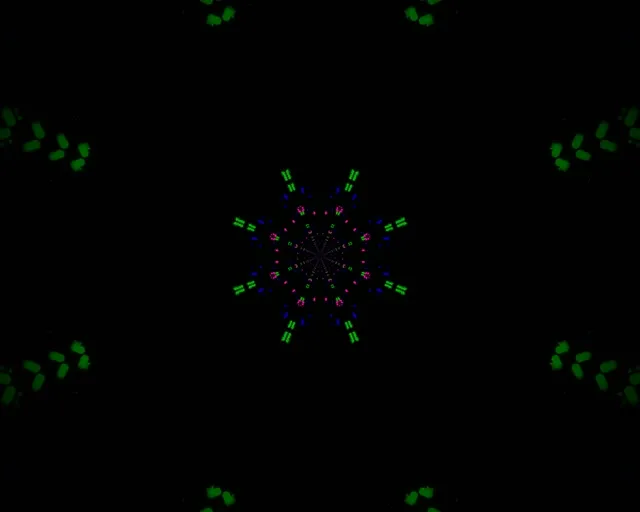 Neon Tunnel Kaleidoscope Star Burst 5:4 industrial 60fps Screensaver VJLoops