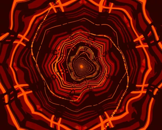 Neon Tunnel Red Spiral Vortex Vj Loop 60fps 5:4 industrial Screensaver