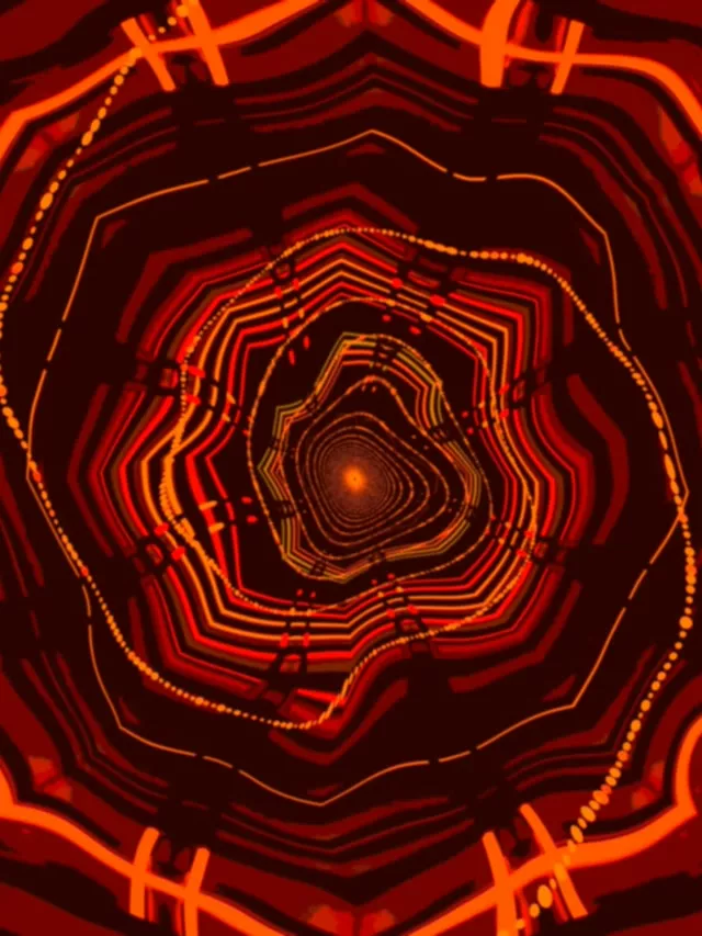 Neon Tunnel Red Spiral Vortex VJ Loop 60fps Screensaver 3:4 iPad Portrait
