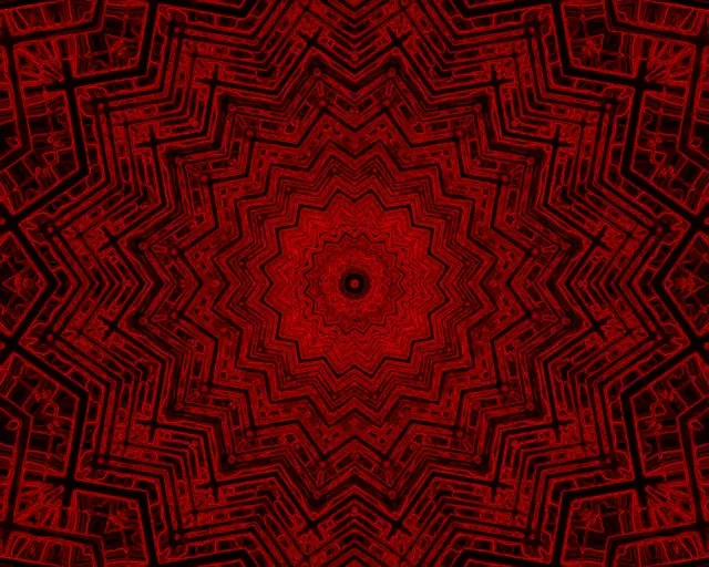 नियॉन टनल रेड स्टार कैलाइडोस्कोप VJLoops 5:4 इंडस्ट्रियल 60fps स्क्रीनसेवर