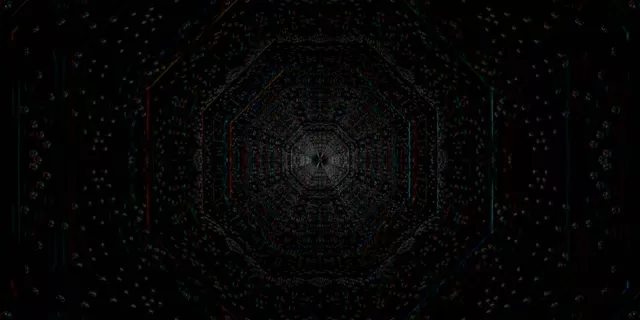 Neon Tunnel Rotating Hexagon Vortex 2:1 Univisium 60fps VJLoops Screensaver