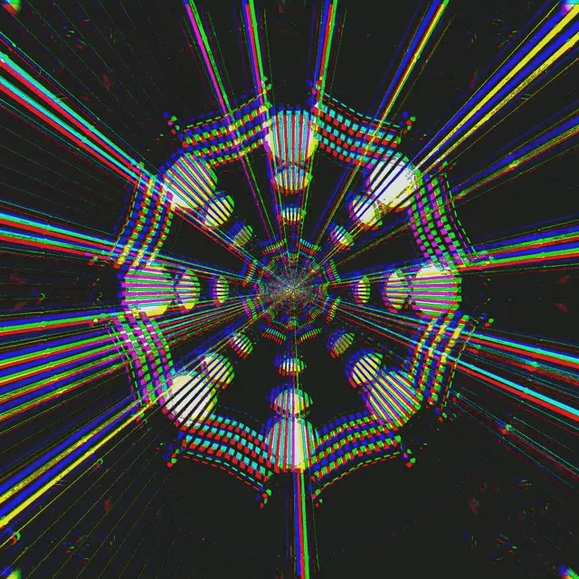 Neon Tunnel Screensaver 1:1 Square 60fps Vj Loop Rainbow Spiral PC