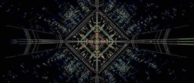 नियॉन टनल स्क्रीनसेवर 21:9 Ultrawide 60fps ज्यामितीय नीला VJ Loop