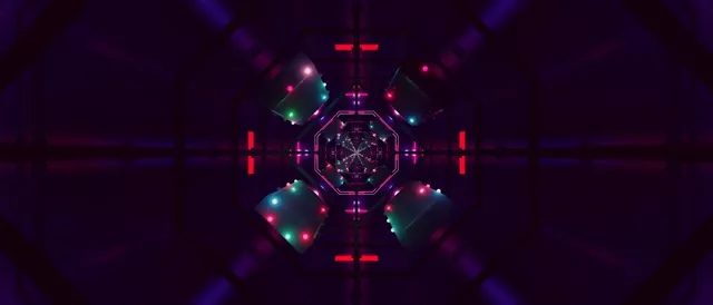 Neon Tunnel Skjermsparer 21:9 Ultrawide 60fps Lilla VJ Loop