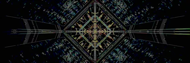 Neon-tunneli Näytönsäästäjä 3:1 Triple Wide 60fps VJ Loop Sininen Vihreä Geometrinen