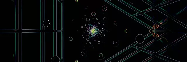 霓虹燈隧道螢幕保護程式 3:1 三倍寬 60fps VJ Loop PC 筆電綠色圓圈