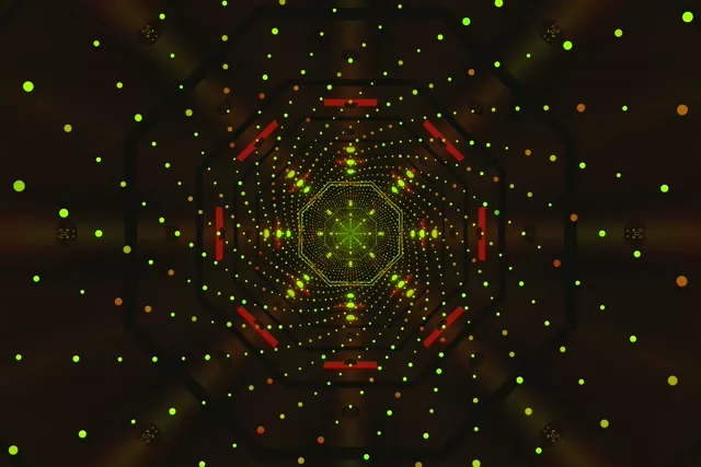 Neon Tunnel Képernyővédő 3:2 Surface 60fps Zöld Pontok VJLoops PC Laptop