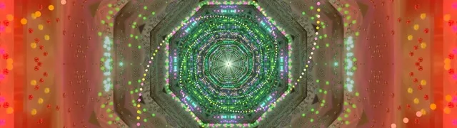 Neon Tunnel Screensaver 32:9 Super Ultrawide 60fps Vj Loop Green Bokeh Octagon