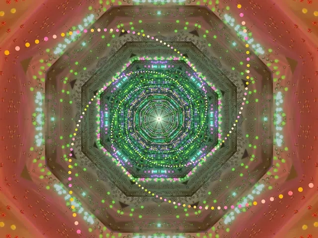 نفق نيون حافظة شاشة 4:3 كلاسيكي 60fps نقاط خضراء Vj Loop PC لابتوب