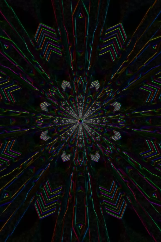Neon Tunnel Kaleidoscope Vortex 2:3 Portrait 60fps Screensaver