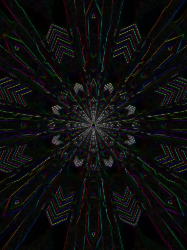 Neon Tunnel Kaleidoscope Vortex 3:4 iPad 60fps Screensaver