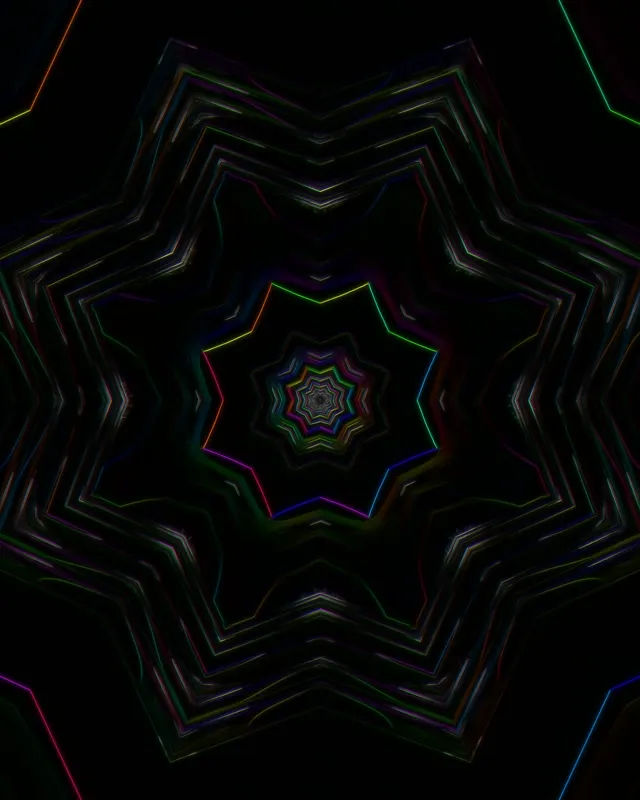 Neon Tunnel Kaleidoscope VJ Loop 4:5 Instagram 60fps Screensaver