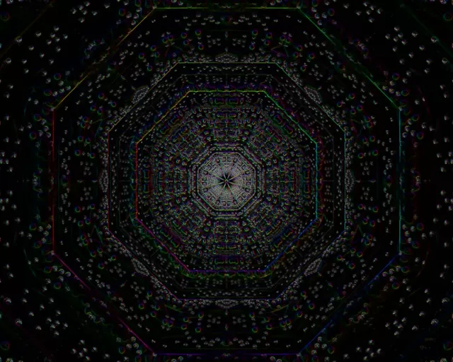 5:4 Industrial Neon Tunnel Spiraling Octagon Vj Loop 60fps Screensaver