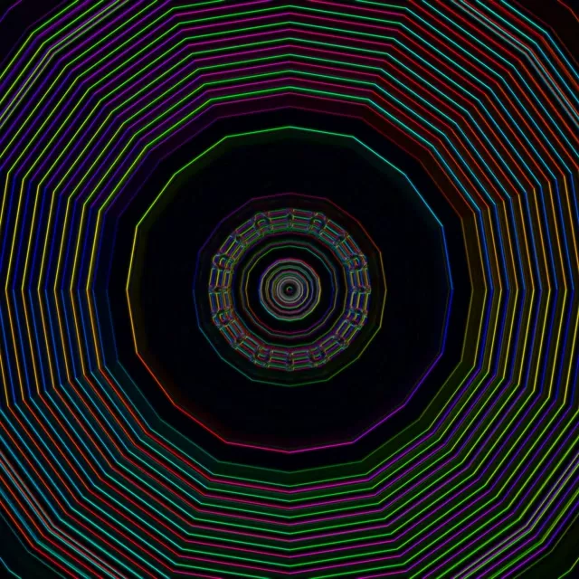 Neon Tunnel Concentric Octagon Vortex | 1:1 Square 60fps Screensaver VJLoops
