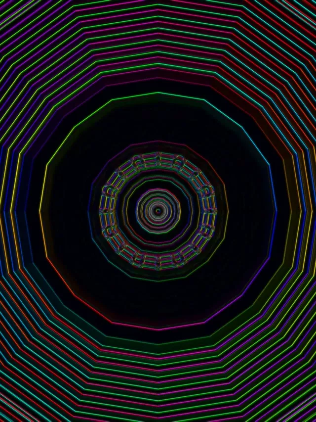 Neon Tunnel Spiraling Vortex | 3:4 iPad Portrait 60fps VJ Loop Screensaver
