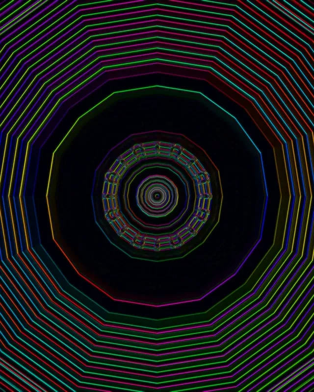 Neon Tunnel Spiraling Vortex | 4:5 Instagram 60fps VJLoops Screensaver