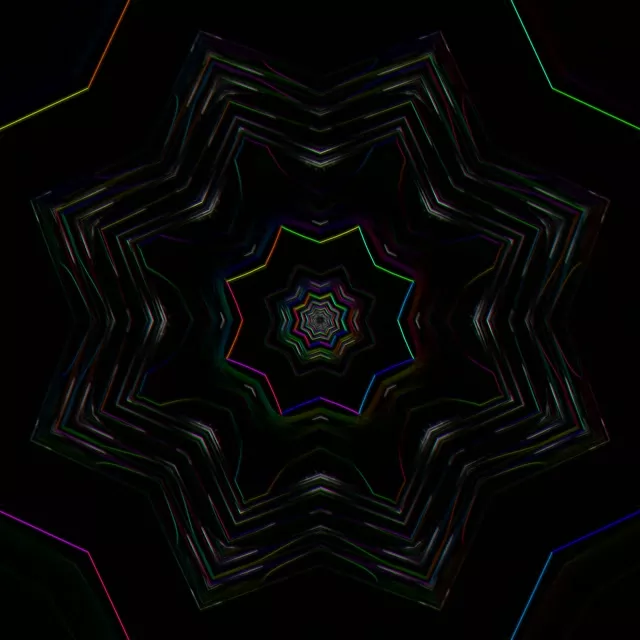 Neon Tunnel Kaleidoscope VJ Loop 1:1 Square 60fps Screensaver